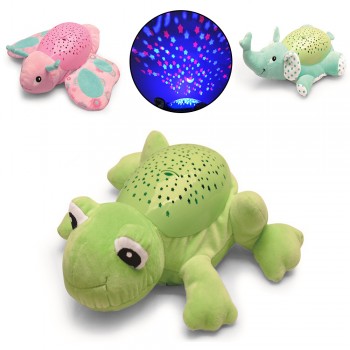 Musical Turtle Lamp Cute Design Led Night Light Plush Toy Projector Birthday Gift Baby Sleep Appease Sleepy Doll Light Toy