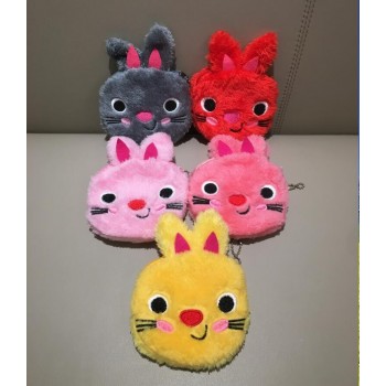 New 5Colors,- Animal Plush Purse , pocket Plush coin bag , 10cm rabbits plush coin wallet bag