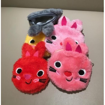New 5Colors,- Animal Plush Purse , pocket Plush coin bag , 10cm rabbits plush coin wallet bag
