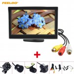 FEELDO 5 LCD TFT Stand-alone Monitor Rear View Backup Camera RCA Video Rearview System 2.4G Wireless Cigarette Lighter Optional