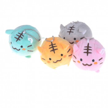 1pc Kawaii Tiger Cat 6cm Plush Stuffed Toy Dolls Kids Gift Plush Keychains String Toy Multi Color Plush Toy