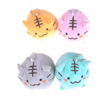 1pc Kawaii Tiger Cat 6cm Plush Stuffed Toy Dolls Kids Gift Plush Keychains String Toy Multi Color Plush Toy