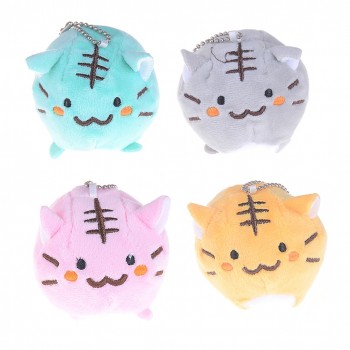 1pc Kawaii Tiger Cat 6cm Plush Stuffed Toy Dolls Kids Gift Plush Keychains String Toy Multi Color Plush Toy