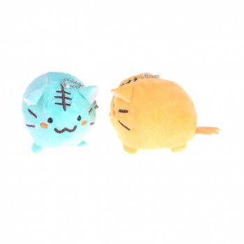 1pc Kawaii Tiger Cat 6cm Plush Stuffed Toy Dolls Kids Gift Plush Keychains String Toy Multi Color Plush Toy