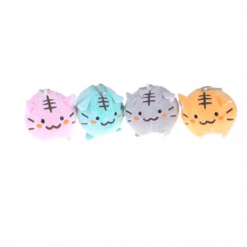 1pc Kawaii Tiger Cat 6cm Plush Stuffed Toy Dolls Kids Gift Plush Keychains String Toy Multi Color Plush Toy