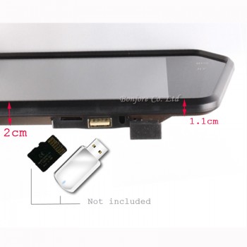 Koorinwoo Wireless 7 TFT LCD Screen 1024*600 Mirror Monitor Bluetooth MP5 with USB/SD Slot car Rearview Camera infrared System