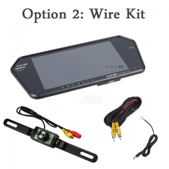 Koorinwoo Wireless 7 TFT LCD Screen 1024*600 Mirror Monitor Bluetooth MP5 with USB/SD Slot car Rearview Camera infrared System