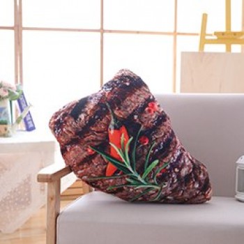 BBQ Baked Food Pillow Chick/Beefsteak/Chick Wing/Sauage/Porket/Fish/Duck/Apex Wing Simulated Barbecue Snack Decor Pillow
