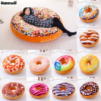 Plush Donut Pillow Toy Sofa Floor Indoor Seat Cushion Back Cushion Food Pillow Kids Play Reading Car Traveling Pillow 40cm