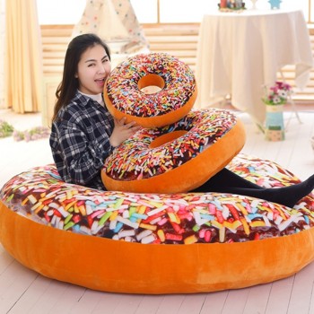 Plush Donut Pillow Toy Sofa Floor Indoor Seat Cushion Back Cushion Food Pillow Kids Play Reading Car Traveling Pillow 40cm