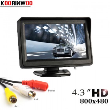 Koorinwoo HD Mini 4.3 inch Monitor Digital tft lcd 800*480 In-dash Parking Video System Parking Assistance 2 RCA Screen For Car