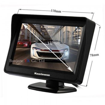 Koorinwoo HD Mini 4.3 inch Monitor Digital tft lcd 800*480 In-dash Parking Video System Parking Assistance 2 RCA Screen For Car