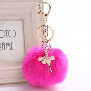 Dance Girl Car  Fashion Bag  Package Accessories Phone Shell Pendant Plush Rabbit Hair Wool-like Plush Keychains Children Gift
