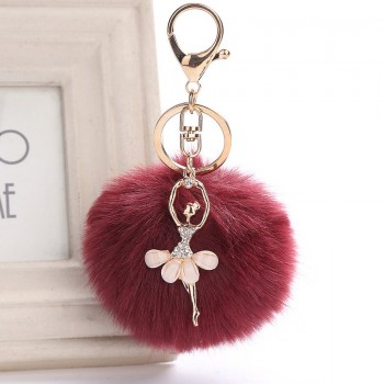Dance Girl Car  Fashion Bag  Package Accessories Phone Shell Pendant Plush Rabbit Hair Wool-like Plush Keychains Children Gift