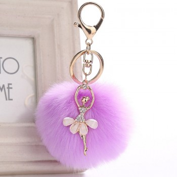Dance Girl Car  Fashion Bag  Package Accessories Phone Shell Pendant Plush Rabbit Hair Wool-like Plush Keychains Children Gift