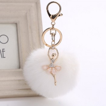 Dance Girl Car  Fashion Bag  Package Accessories Phone Shell Pendant Plush Rabbit Hair Wool-like Plush Keychains Children Gift
