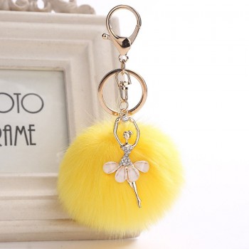 Dance Girl Car  Fashion Bag  Package Accessories Phone Shell Pendant Plush Rabbit Hair Wool-like Plush Keychains Children Gift