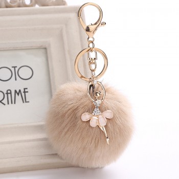 Dance Girl Car  Fashion Bag  Package Accessories Phone Shell Pendant Plush Rabbit Hair Wool-like Plush Keychains Children Gift