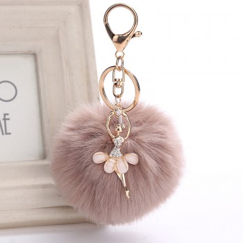Dance Girl Car  Fashion Bag  Package Accessories Phone Shell Pendant Plush Rabbit Hair Wool-like Plush Keychains Children Gift