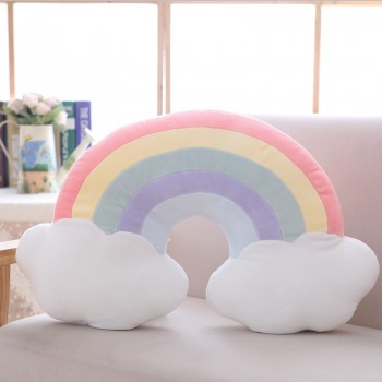 cute Sky Series Pillow Stuffed Moon, Shooting Star and Rainbow Plush Toys Soft Shell Cushion Nice baby sleeping Pillow