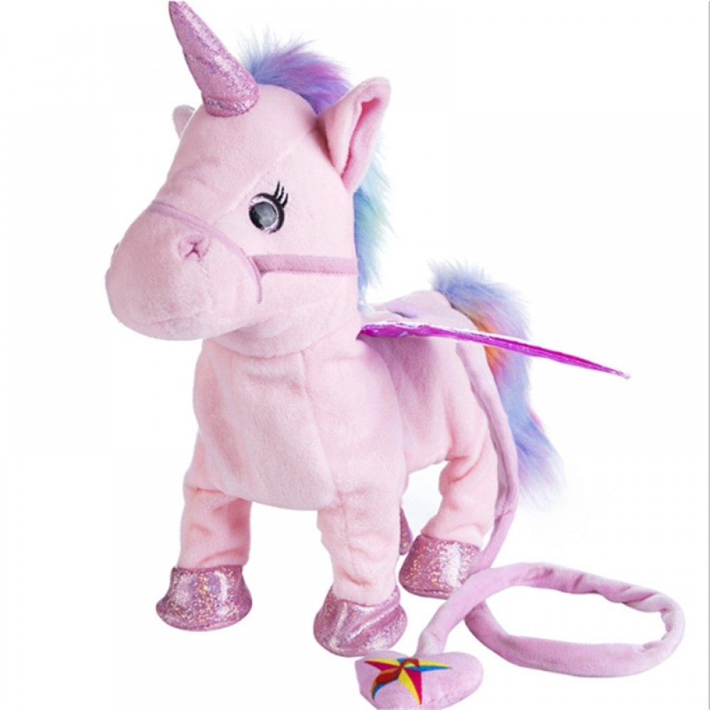 Funny Walking Unicorn Plush Toy Electronic Singing Doll Stuffed Twisting Animals Musical Toys for Children Christmas Gifts