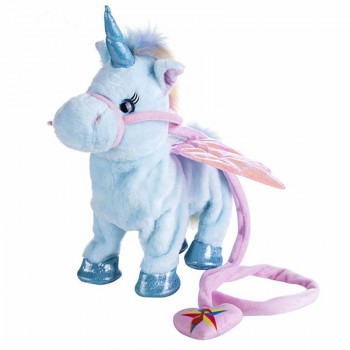 Funny Walking Unicorn Plush Toy Electronic Singing Doll Stuffed Twisting Animals Musical Toys for Children Christmas Gifts