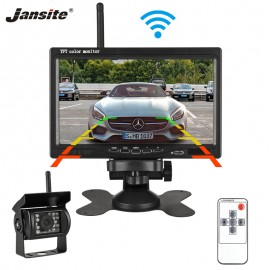 Jansite 7 TFT LCD Wireless Car Monitor Display Cameras Reverse Camera Parking System for Car Rear view Monitors Support DVD VCD