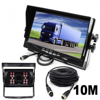 GreenYi Large Vehicle Truck Bus 7 TFT LCD Monitor 2 Video Input + Metal IR Rear View Camera No Parking Line Aviation Grade