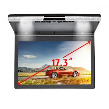 17.3 Car Ceiling Flip Down Roof Mount Monitor 1920x1080 Full HD Screen MP5 Player With HDMI USB SD IR FM Transmitter Speaker