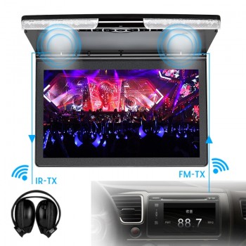 17.3 Car Ceiling Flip Down Roof Mount Monitor 1920x1080 Full HD Screen MP5 Player With HDMI USB SD IR FM Transmitter Speaker