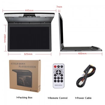 17.3 Car Ceiling Flip Down Roof Mount Monitor 1920x1080 Full HD Screen MP5 Player With HDMI USB SD IR FM Transmitter Speaker