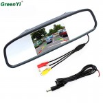 4.3 Digital TFT LCD Mirror Car Parking Rear View Monitor With 2 Video Input Connect  Rear / Front Camera Free Shipping Now