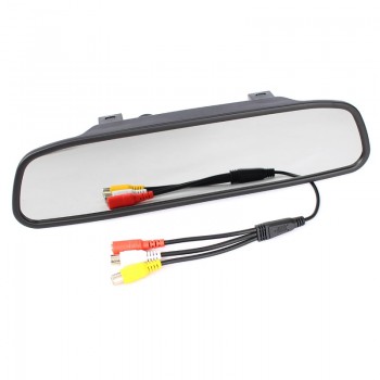 4.3 Digital TFT LCD Mirror Car Parking Rear View Monitor With 2 Video Input Connect  Rear / Front Camera Free Shipping Now
