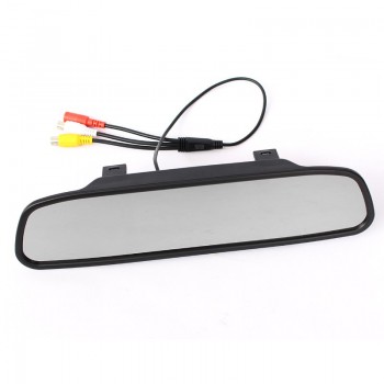 4.3 Digital TFT LCD Mirror Car Parking Rear View Monitor With 2 Video Input Connect  Rear / Front Camera Free Shipping Now