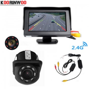 Koorinwoo Wireless Adopter Car Monitor Video System Car Rear View Camera Reversing Display Backup blind Safe Parking Assistance