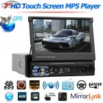 VODOOL Foldable 7 Touch Screen Car Stereo MP5 Player 1080P HD GPS Navigation Bluetooth Video Audio RDS AM FM Radio Media Player