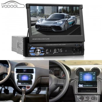 VODOOL Foldable 7 Touch Screen Car Stereo MP5 Player 1080P HD GPS Navigation Bluetooth Video Audio RDS AM FM Radio Media Player