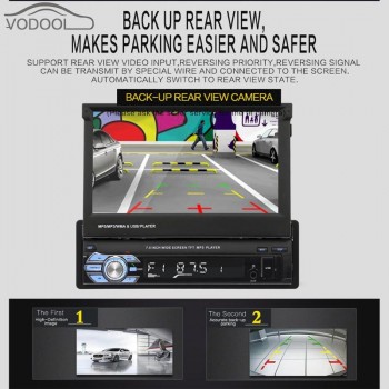VODOOL Foldable 7 Touch Screen Car Stereo MP5 Player 1080P HD GPS Navigation Bluetooth Video Audio RDS AM FM Radio Media Player