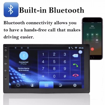 Kingslim Car auto Stereo Monitor Radio MP5 Android 7.1 Bluetooth Car Stereo Radio 2 DIN 7 MP5 Player with GPS Wifi Rear Camera