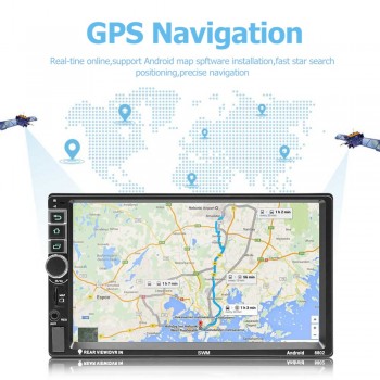 SWM 8802 Upgraded Version 7in 2 Din Quad-core Android 7.1 Car Stereo MP5 Player GPS Navi Bluetooth RDS FM AM Radio Head Unit