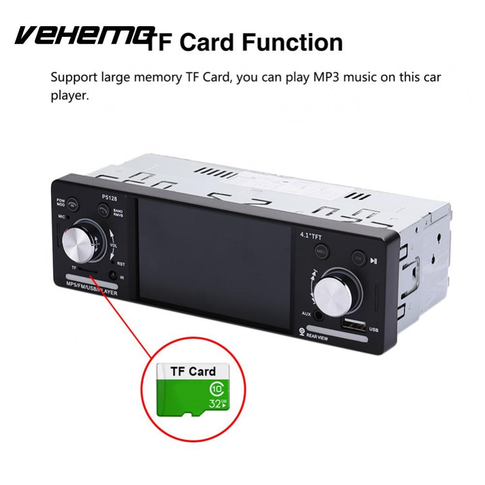 Car Video Player MP5 Player Smart Car MP5 Car Kit Music Player 1 Din 4.1 Inch Premium P5128 Multi-Function
