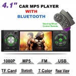 4.1 1 Din Car MP5 Player Audio Stereo Bluetooth USB AUX-IN FM Radio OLED Car Radio with Remote Control Support Rear View Camera