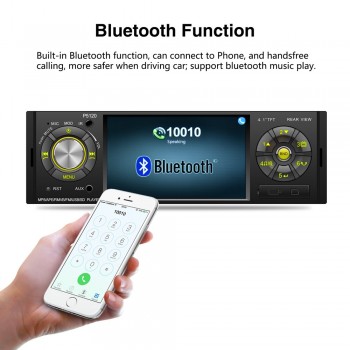 4.1 1 Din Car MP5 Player Audio Stereo Bluetooth USB AUX-IN FM Radio OLED Car Radio with Remote Control Support Rear View Camera