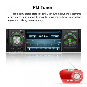 4.1 1 Din Car MP5 Player Audio Stereo Bluetooth USB AUX-IN FM Radio OLED Car Radio with Remote Control Support Rear View Camera