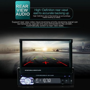 7 Inch Car MP5 Player Android RDS AM FM Radio GPS Navigation Retractable 1 DIN Touch Screen USB Bluetooth Receiver With Camera