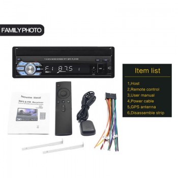 7 Inch Car MP5 Player Android RDS AM FM Radio GPS Navigation Retractable 1 DIN Touch Screen USB Bluetooth Receiver With Camera