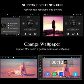 Car Video Player 7in Touch Screen 2Din Bluetooth WiFi 4G 1080P Octa-core for Android 8.1 Car Stereo MP5 FM Radio GPS Navigator