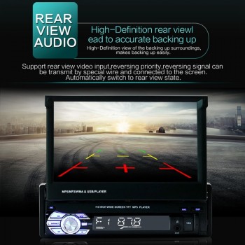 SWM 9601 Upgraded Foldable 7 Screen Car Stereo MP5 Player RDS AM FM Radio Bluetooth 4.0 Video Media Player Support USB/TF/AUX