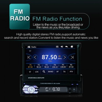 SWM 9601 Upgraded Foldable 7 Screen Car Stereo MP5 Player RDS AM FM Radio Bluetooth 4.0 Video Media Player Support USB/TF/AUX