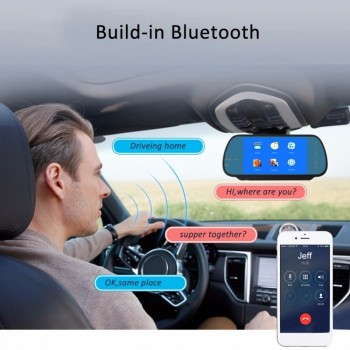New 7Inches Car Rearview Mirror Display MP3 / MP4 Player Bluetooth Speaker Handsfree A2DP function Support Rear view camera